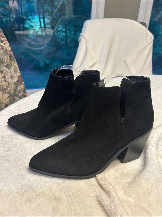 Lisa Vicky Shoes - Women's Black Suede Pointed Ankle Booties - Classic Chic